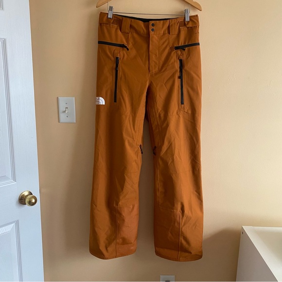 The North Face Sickline Snow Pants Men Small Leather Brown Dryvent Ski Snowboard - Picture 2 of 16